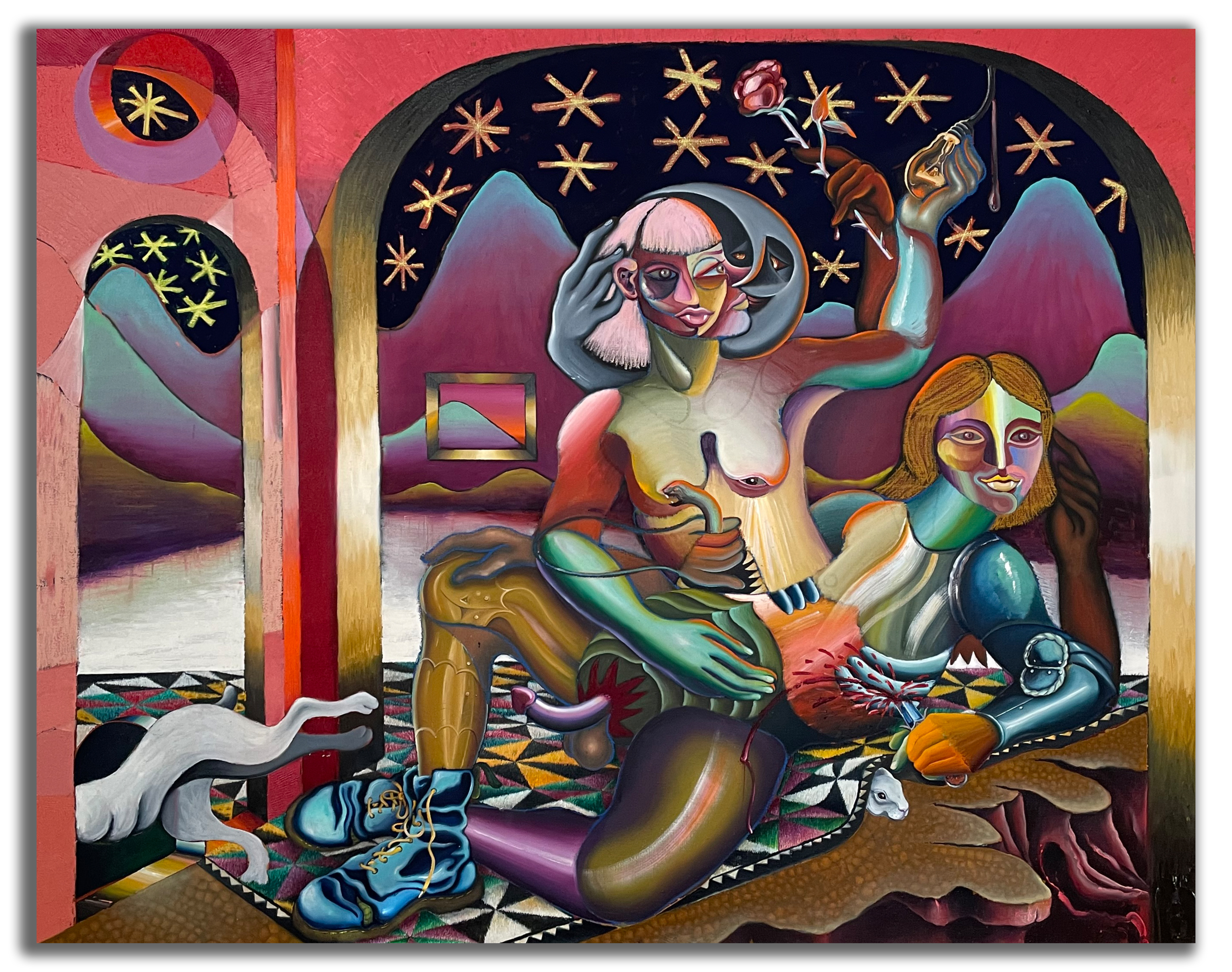 Only Lovers Left Alive, 250x200cm, mix médií na plátně, 2023